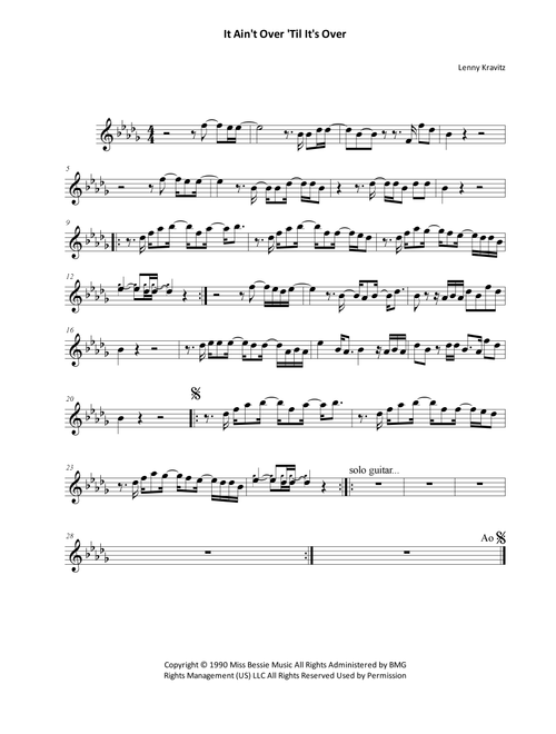 It Ain't Over 'til It's Over (Arr. Sidnei Santos) - Lenny Kravitz (Violin Solo)