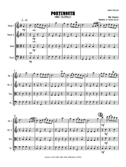 Portsmouth (Arr. Alison Gillies) - Mike Oldfield (String Quartet)