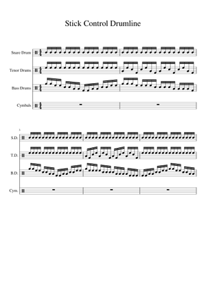 STICK CONTROL Sheet Music for Snare drum, Tenor drum, Bass drum ...