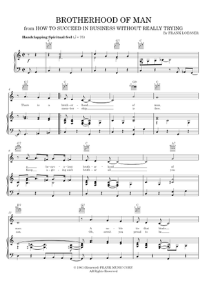 Brotherhood Of Man – Frank Loesser Sheet Music with Chords for