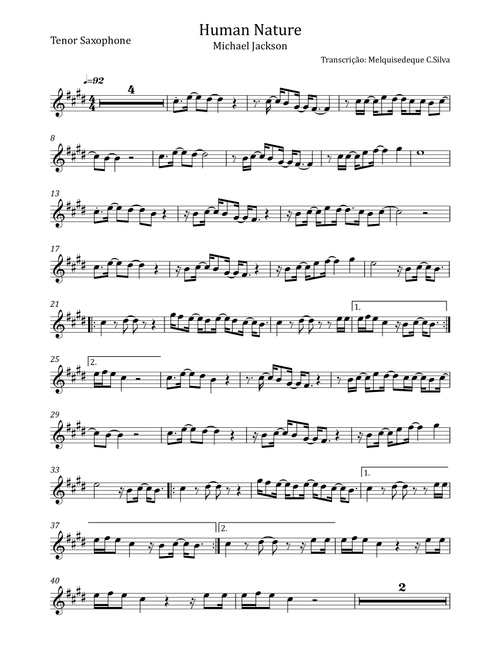 Human Nature (Arr. Melquisedeque C.Silva) - Michael Jackson (Tenor Sax Solo)
