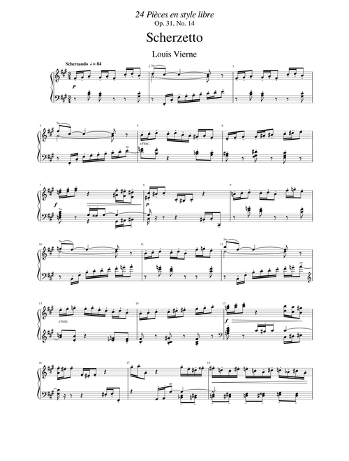 Louis Vierne: Scherzetto, Op. 31, No. 14