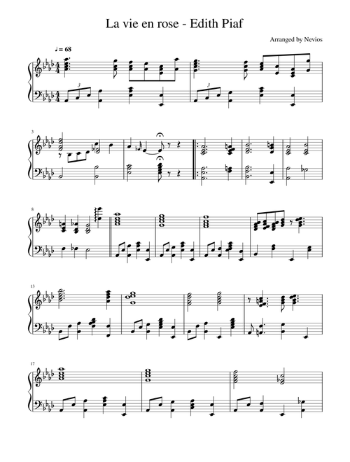 La Vie en Rose - Piano Accompaniment