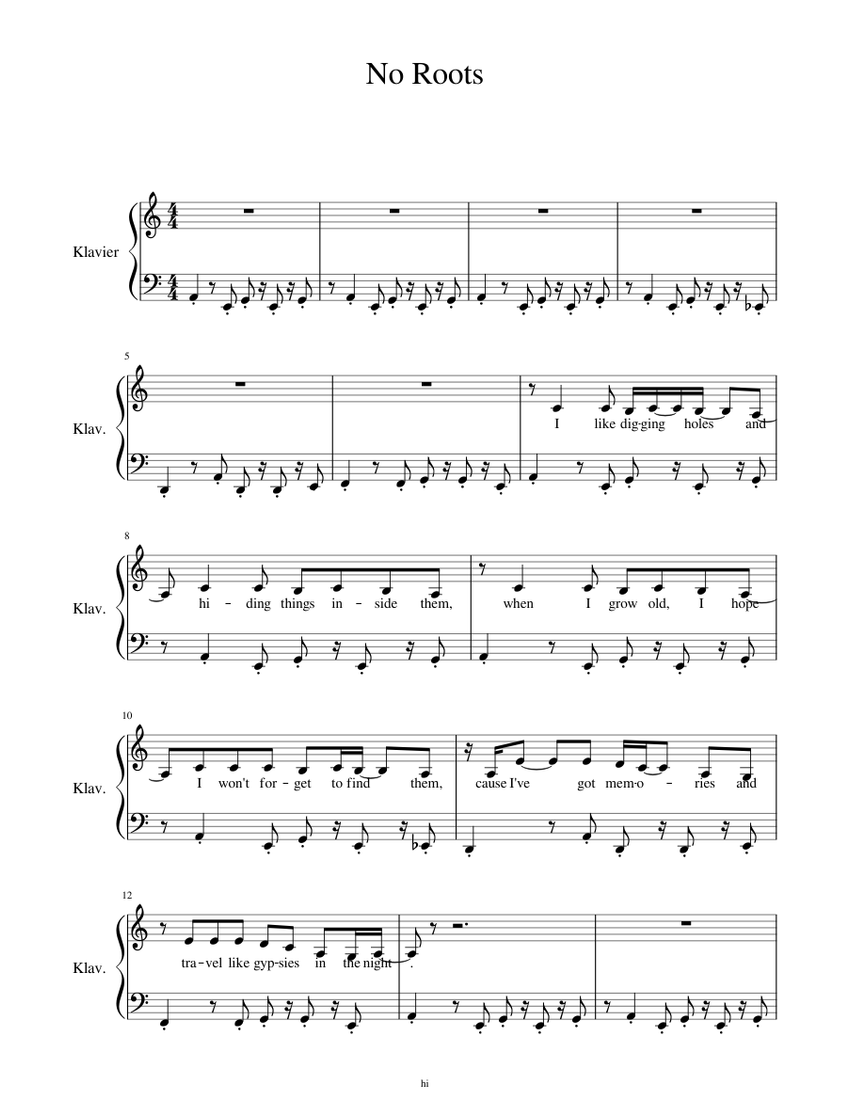 No Roots - Alice Merton Sheet Music for Piano (Solo) easy | MuseScore.com