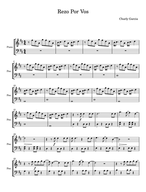 Rezo Por Vos (Arr. Garnis María Lara) - Charly García (Instrumental Solo)