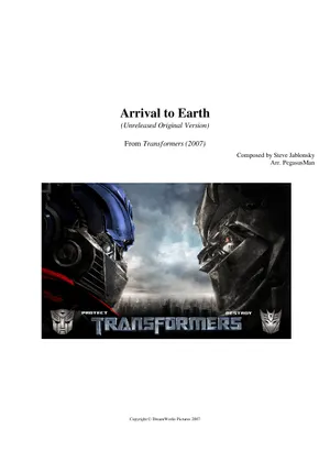 Transformers - Arrival to Earth - Luiz alface Sheet music Transformers - Arrival to Earth - Luiz alface Sheet music