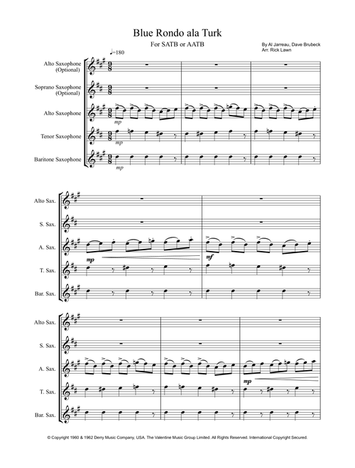 Blue Rondo A La Turk (Arr. Rick Lawn) - Al Jarreau, Dave Brubeck (Woodwind Ensemble)
