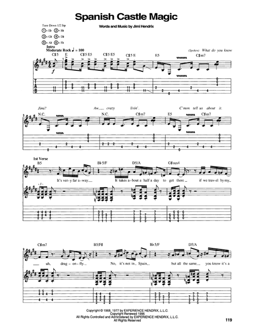 Spanish Castle Magic - Jimi Hendrix (Guitar Tab)