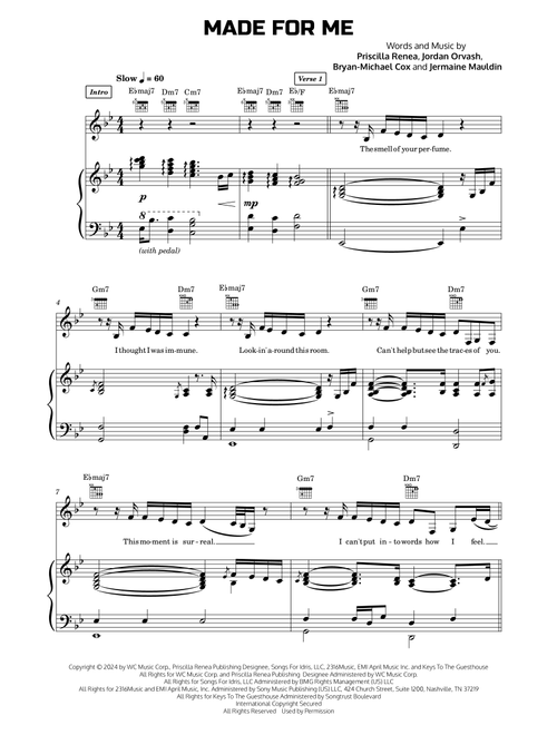 Made For Me (Arr. Guilherme Correa) - Muni Long (Piano-Vocal-Guitar (Piano Accompaniment))
