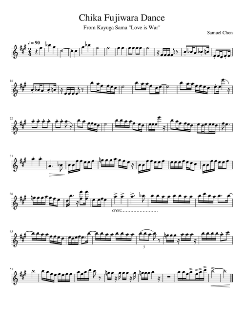 Chika Fujiwara Dance For Tenor Sax/Trumpet in Bb