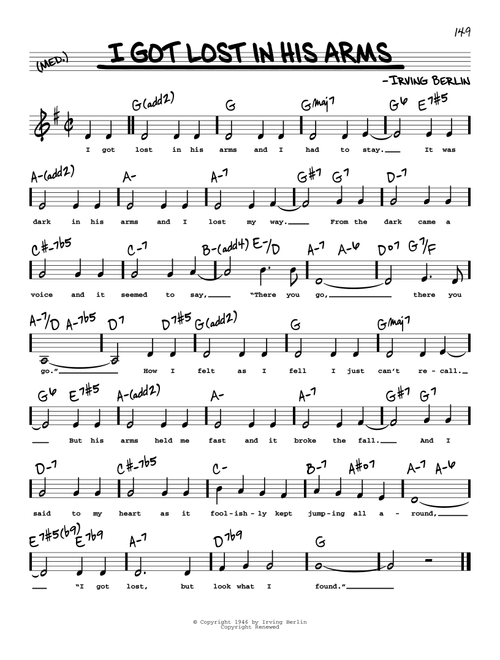 I Got Lost In His Arms (Low Voice) - Irving Berlin (Real Book - Melody-Chords-Lyrics)