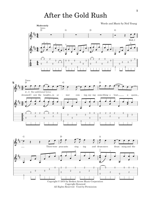 After The Gold Rush - Neil Young (Solo Guitar)