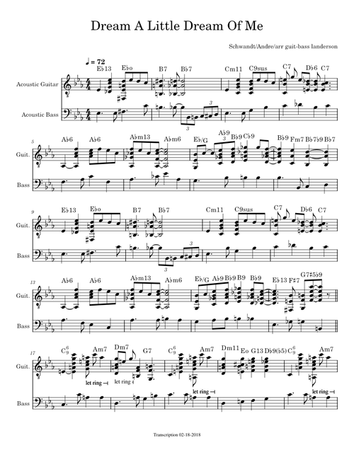 Dream A Little Dream Of Me (guit-bass-rvsd)-Wilbur Schwandt and Fabian Andre
