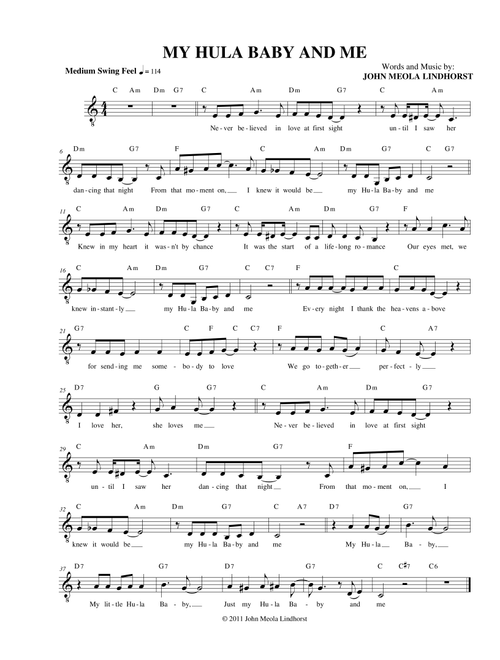 My Hula Baby and Me - John Meola Lindhorst (Lead Sheet - Fake Book)