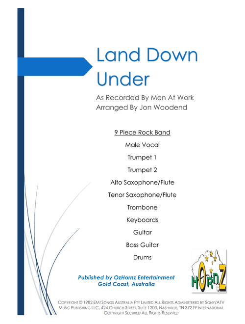 Down Under (Arr. Jon Woodend) - Men At Work (Large Ensemble)