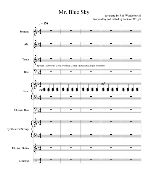 Mr. Blue Sky (SATB + full rock band)
