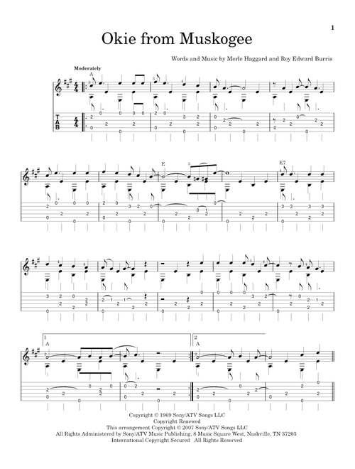Okie From Muskogee (Arr. David Hamburger) - Merle Haggard (Solo Guitar)