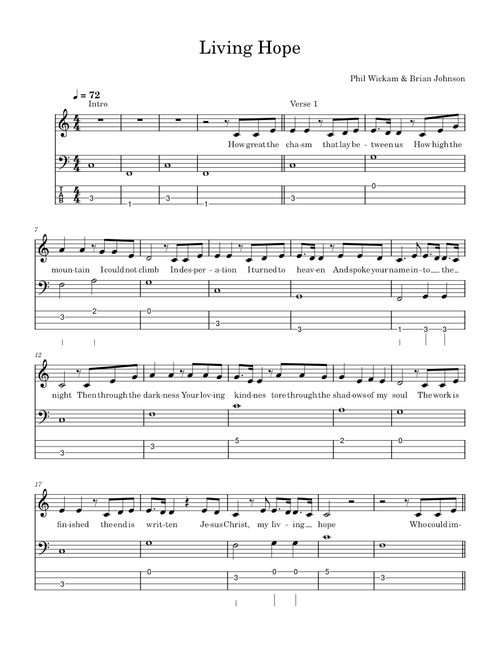Living Hope – Phil Wickham - Bass Tab