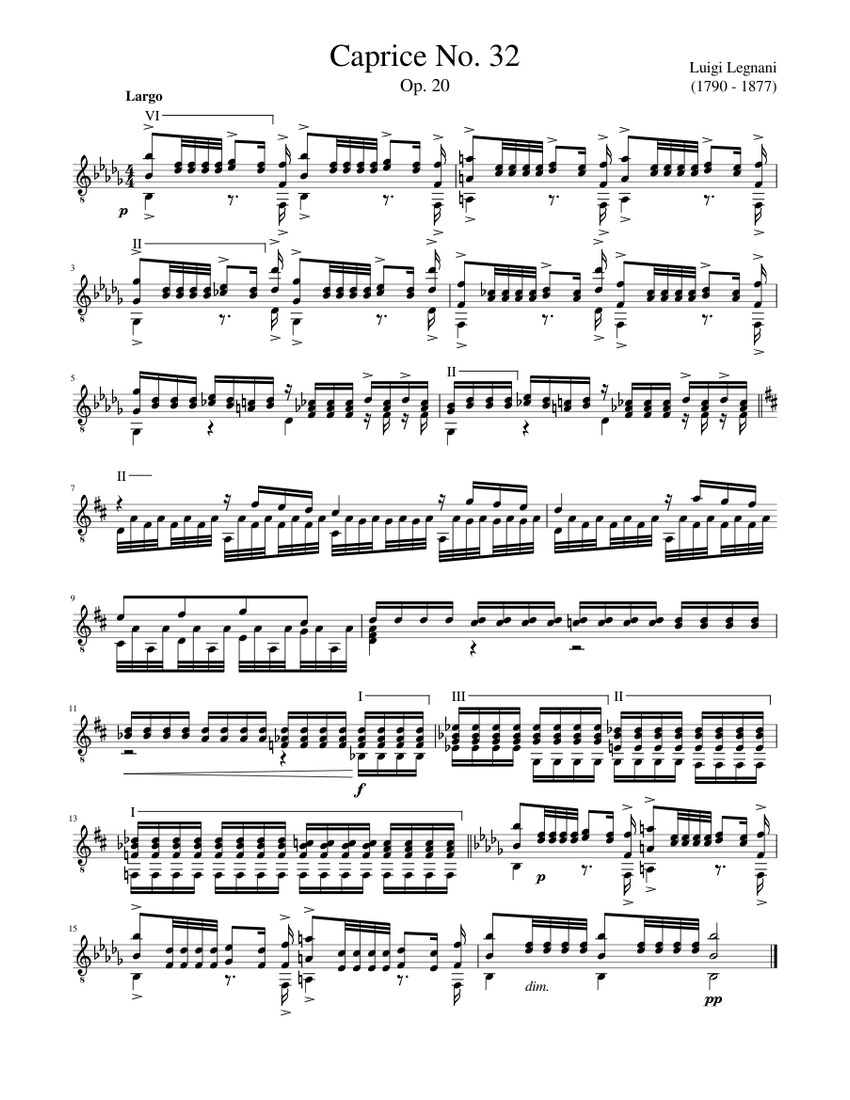 【激安大特価！】 Luigi Legnani - Caprice No. 32 Sheet music for Guitar (Solo アート・デザイン・音楽