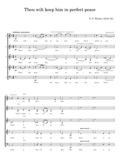 Organ: Thou Wilt Keep Him In Perfect Peace (Anthem) - Samuel S. Wesley - Samuel S. Wesley