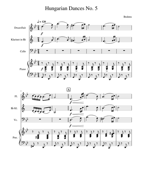 Hungarian Dances no.5 – Johannes Brahms