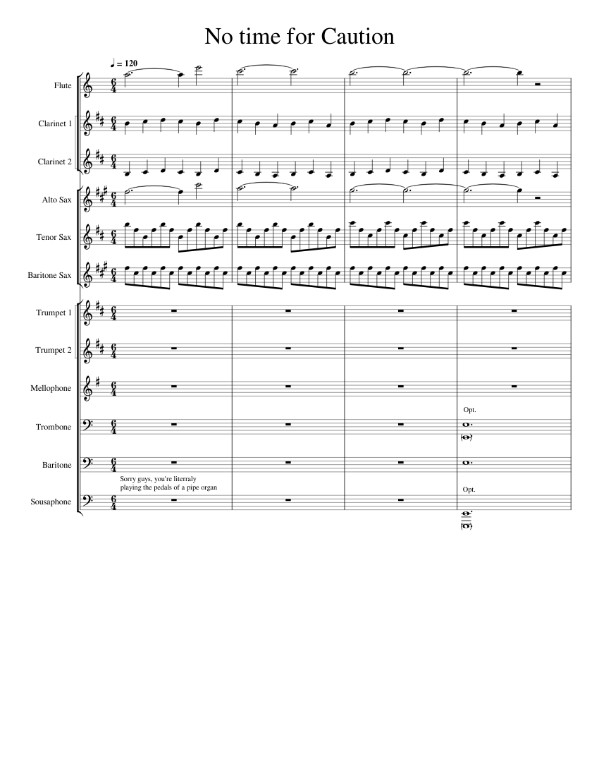 No Time for Caution Hans Zimmer Sheet music for Trombone, Mellophone