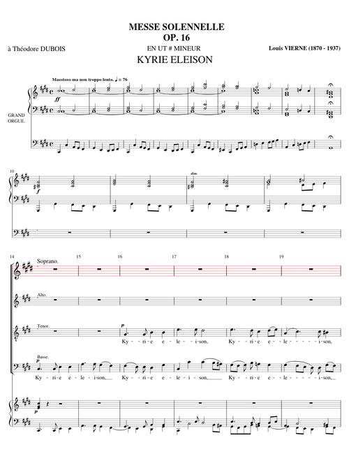 Messe Solennelle En Ut Mineur , 1 Kyrie (Soprano voice) - Louis Vierne