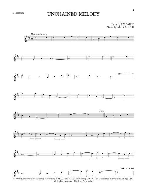 Unchained Melody - The Righteous Brothers, Al Hibbler, Les Baxter (Alto Sax Solo)