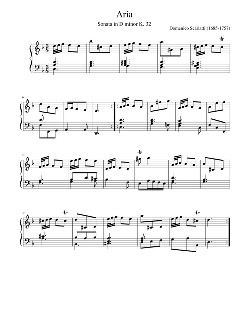 D. Scarlatti - Sonata K32, Aria