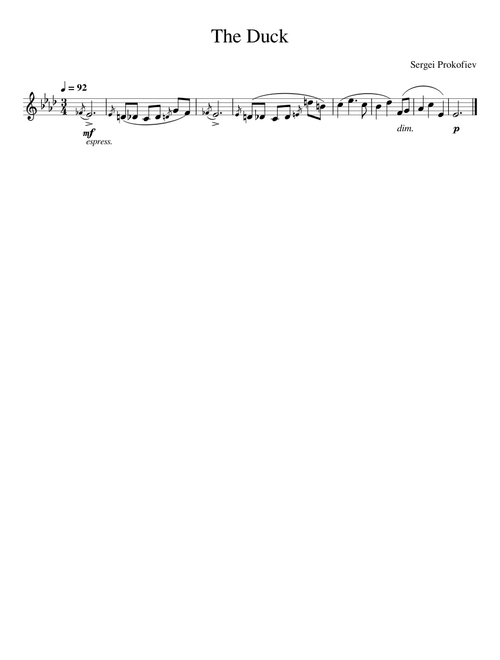 Peter and the Wolf, Op.67 – Sergei Prokofiev The Duck's Theme