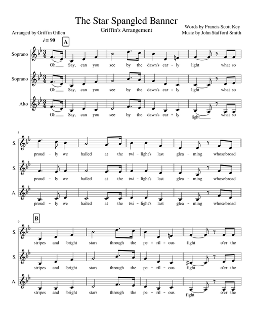 The Star Spangled Banner (arranged for SSA)