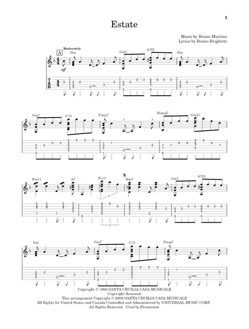Estate - Bruno Martino (Solo Guitar)