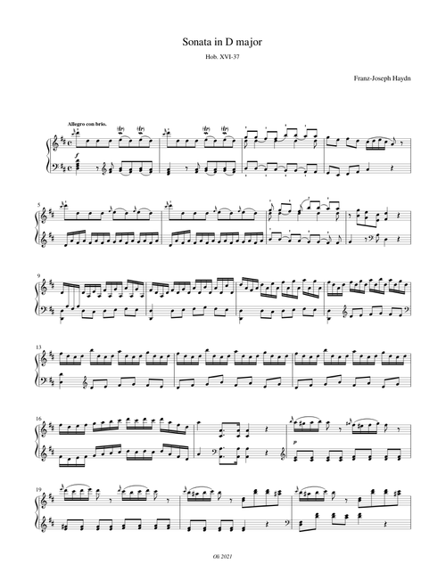 Joseph Haydn - Sonata in D Major Hob. XVI-37