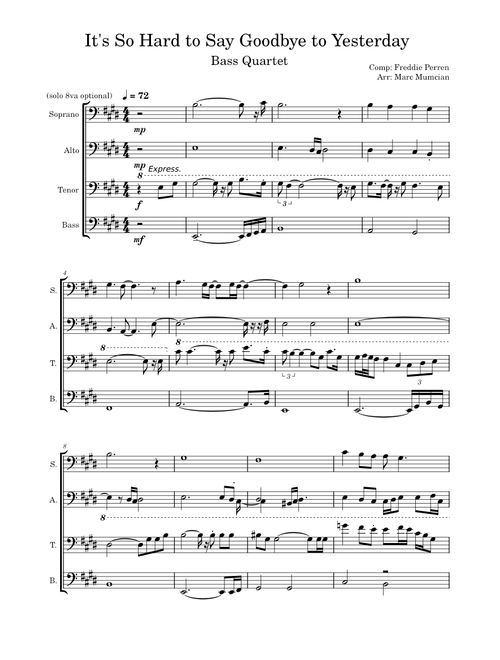 Its So Hard To Say Goodbye To Yesterday – Boys II Men So Hard To Say Goodbye To Yesterday Bass Quartet