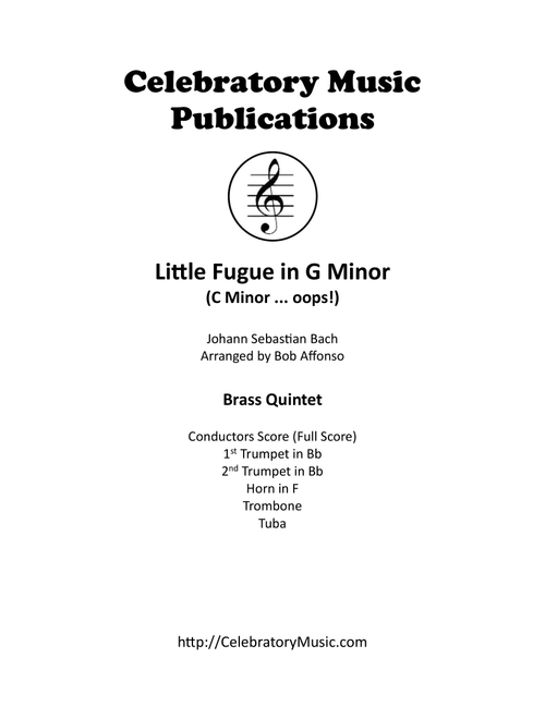 Little Fugue in G Minor (Arr. Bob Affonso) - Johann Sebastian Bach (Brass Ensemble)