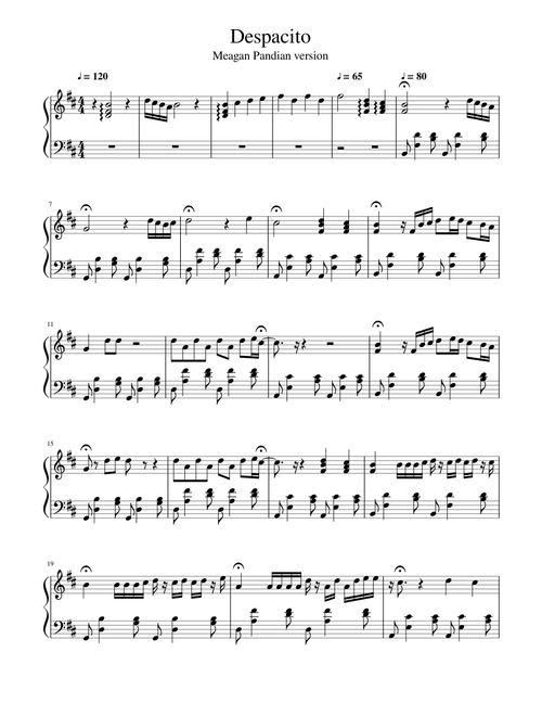 Despacito - Harp Cover (For Pedal and Celtic Harp) - Meagan Pandian version - Playable on the Piano