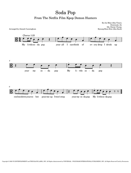 Soda Pop (Arr. Alanah Cunningham) - Saja Boys (Viola Solo)