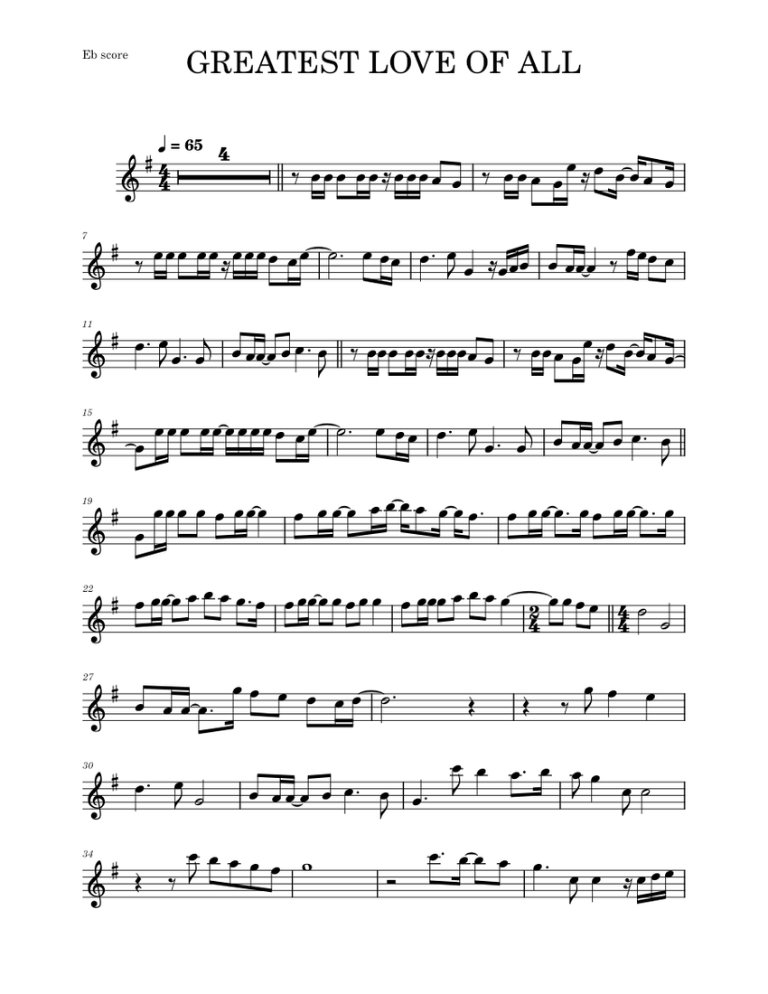 Greatest love of all – Whitney Houston (ALTO SAX & PIANO