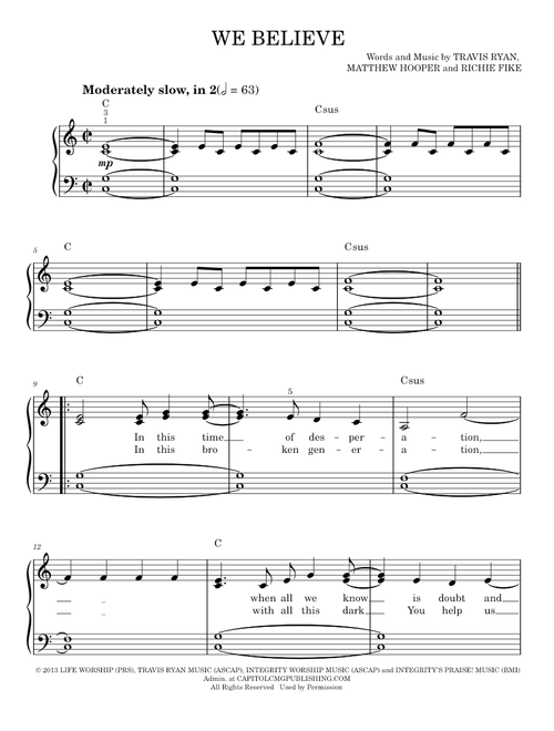 We Believe - Newsboys (Easy Piano)