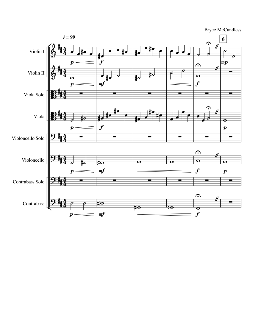 String orchestra piece Sheet music for Contrabass, Violin, Viola, Cello