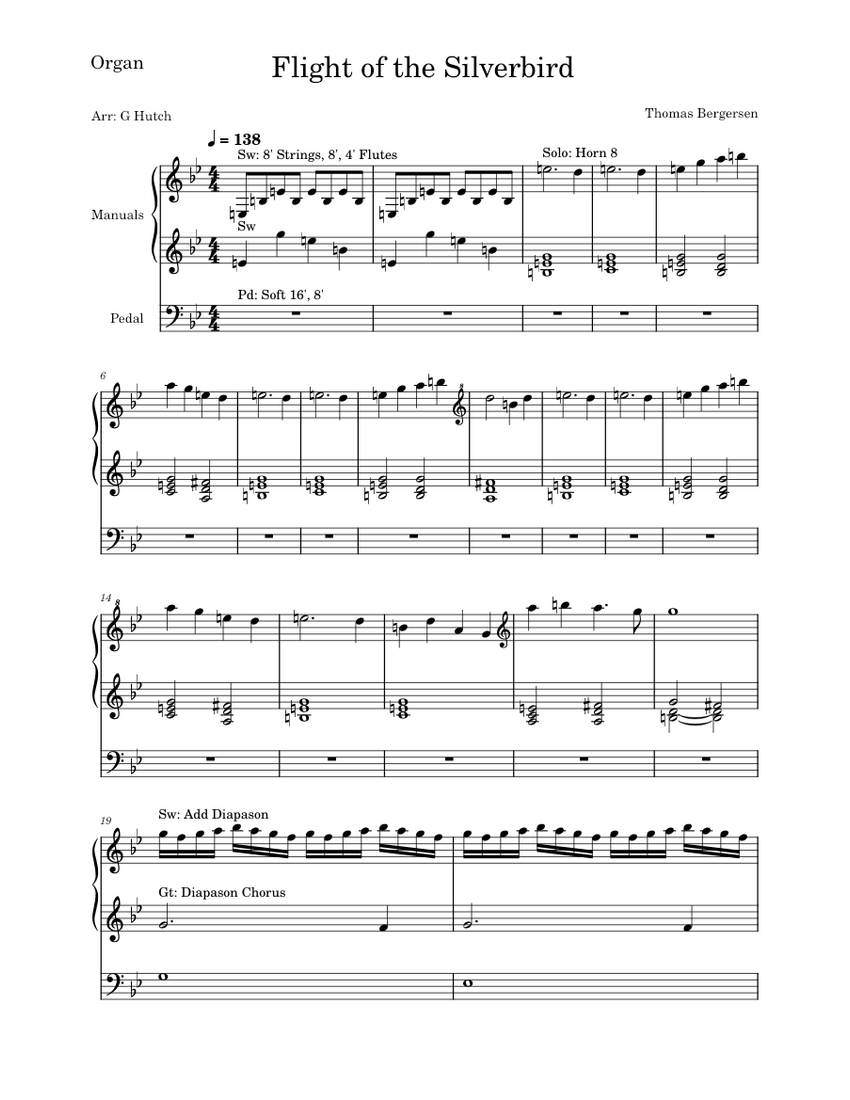 Flight of the Silverbird (Two Steps From Hell)—Organ Cover Sheet