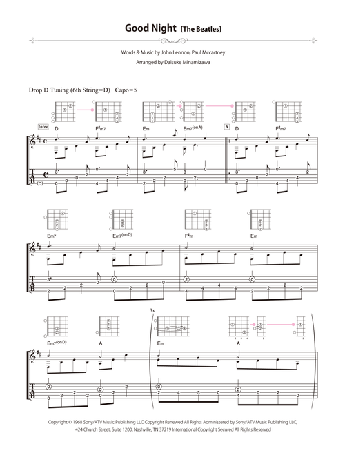 Good Night (Arr. Daisuke Minamizawa) - The Beatles (Solo Guitar)