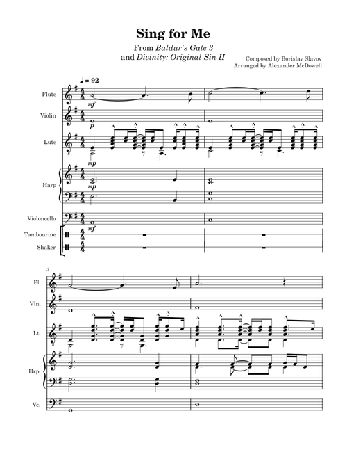 Sing for Me - Borislav Slavov | Baldur's Gate III OST (WIP)