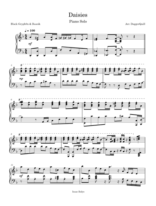 Black Gryph0n & Baasik - Daisies (Piano Solo)