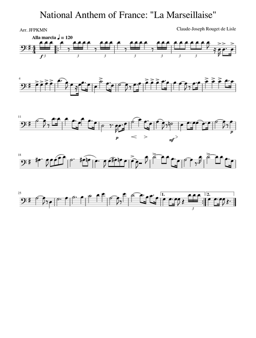 Anthem of France - La Marseillaise (Trombone)