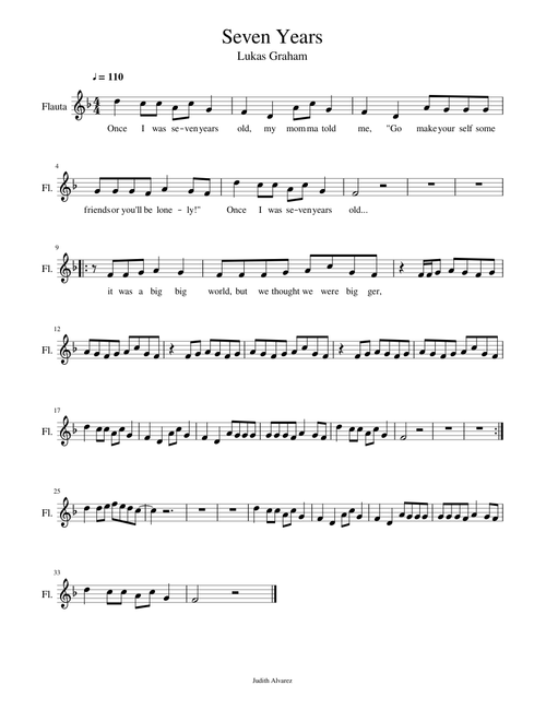 Seven years - flute