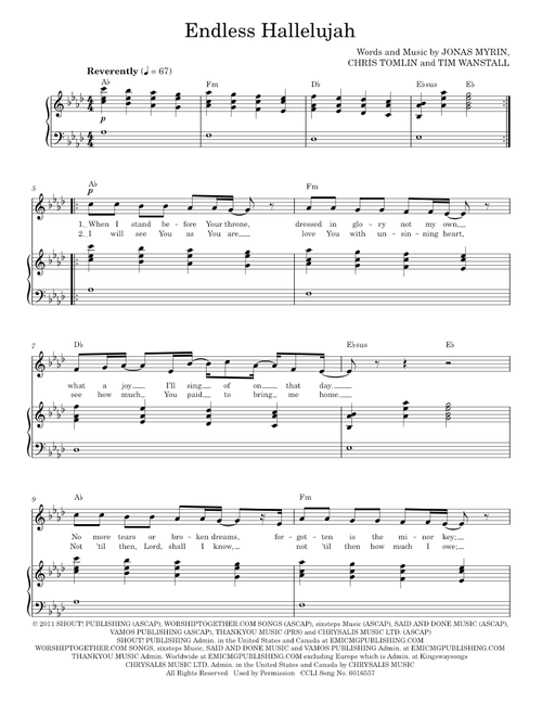 Endless hallelujah - Matt Redman (Piano-Vocal-Guitar)