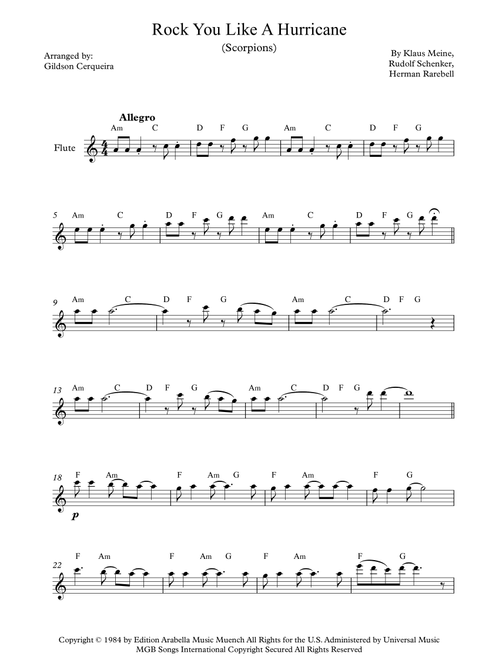 Rock You Like A Hurricane (Arr. Gildson Cerqueira) - Scorpions (Flute Solo)