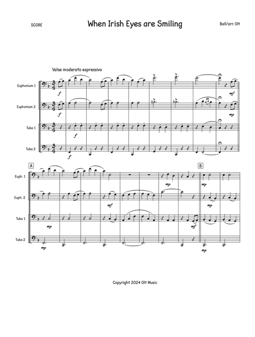 When Irish Eyes are Smiling (Arr. Tim Olt) - Ernest Ball (Brass Ensemble)