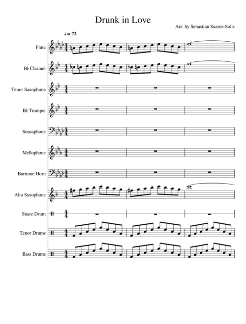 Drunk in Love Marching Band Arr.